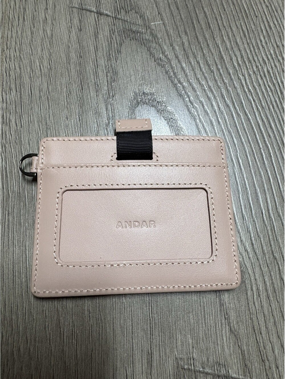 Andar The Denner Leather Wallet Pink ID Card Pull Minimalist RFID No Wristlet